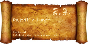 Rajtár Hunor névjegykártya